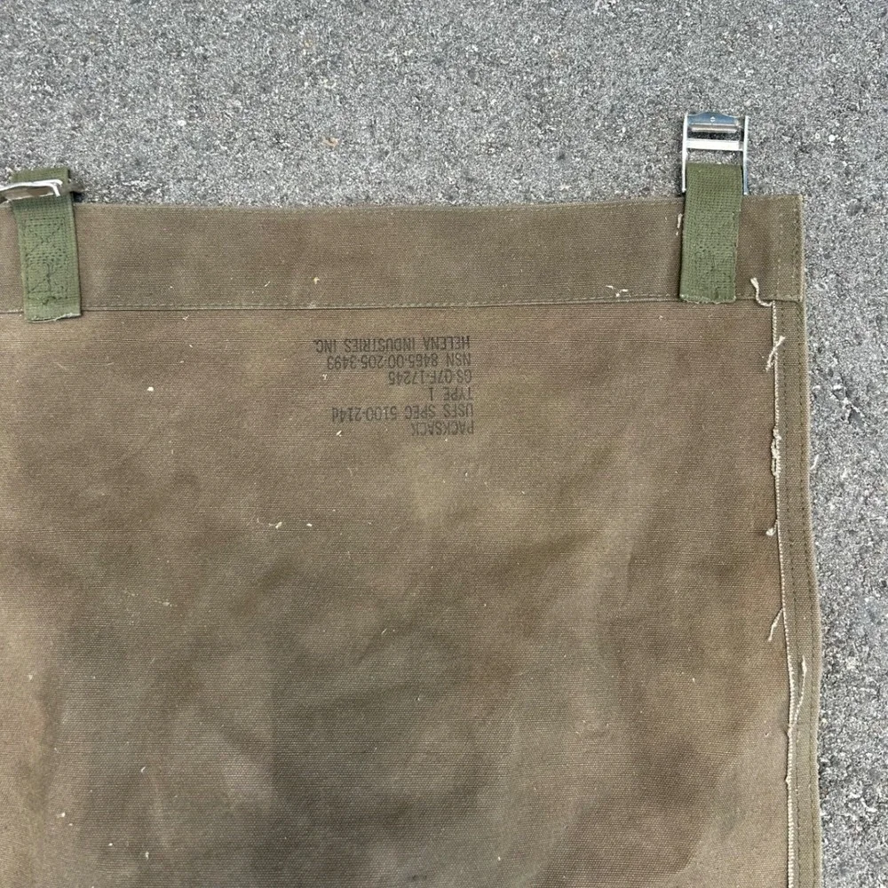Vintage Military Canvas Rucksack FSS Stencil Olive Drab Field Bag Backpack